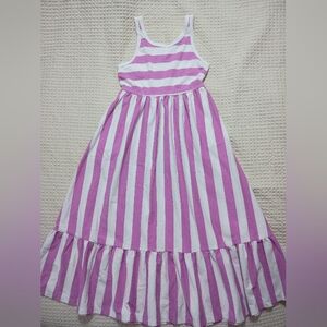 Pink and White Striped Maxi Dress